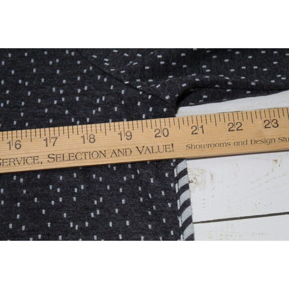 T by Talbots Women's (L) Blue Dots Striped Tunic Top Long Sleeve Boat Neck - Picture 12 of 14